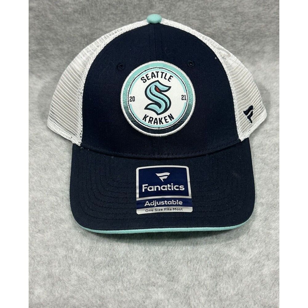Seattle Kraken Hat Cap Snapback Fanatics Blue NHL Hockey One Size‎ Pro Mesh